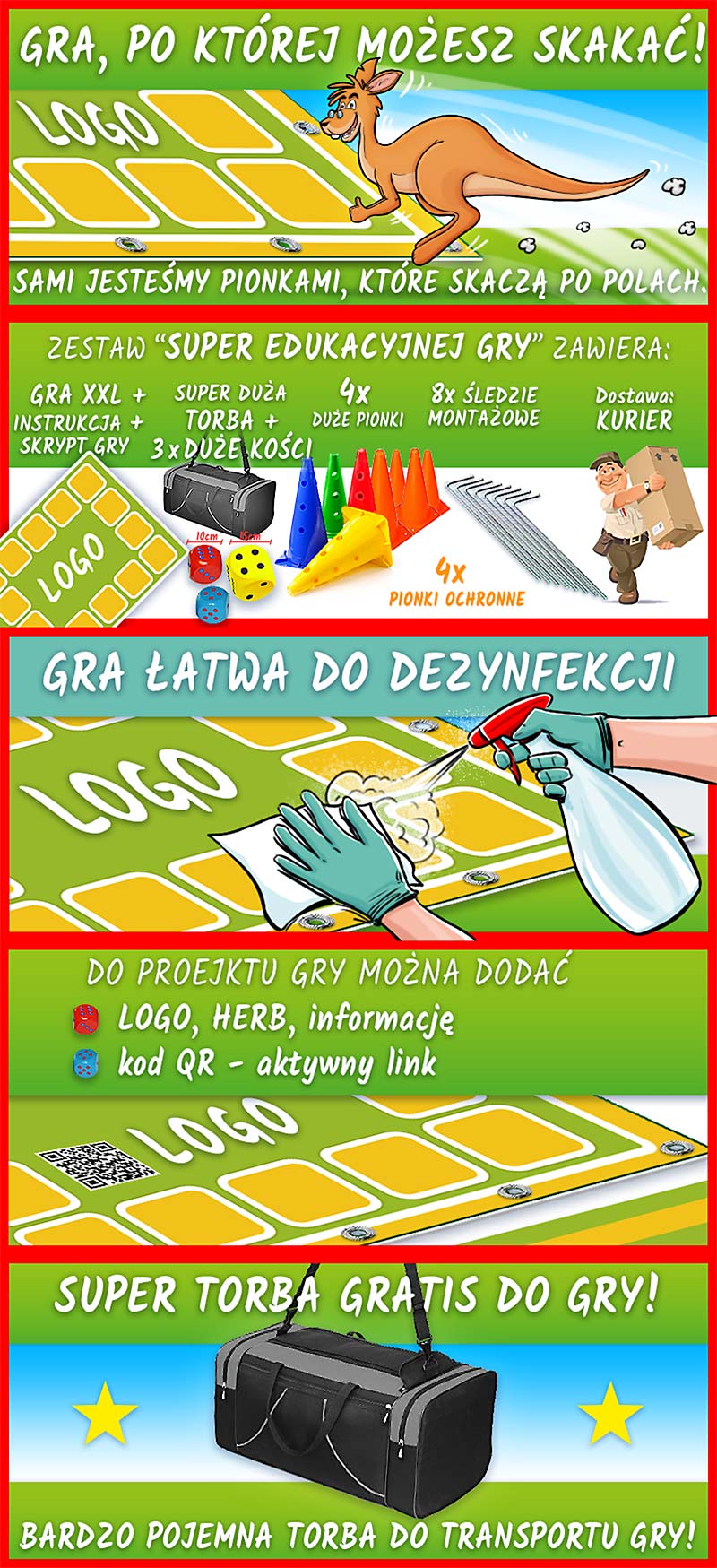 grafiki promocyjne do edukacyjnych gier XXL dla dzieci od nauki, zabawy i skakania od KangurGra.pl