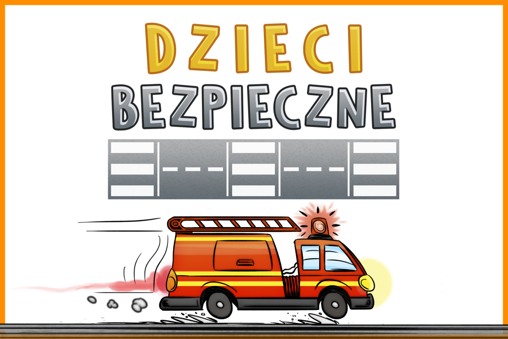 ilustracja komiksowa - edukacyjna seria gier DZIECI BEZPIECZNE od KangurGra.pl