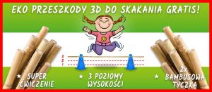 Super eko przeszkody 3D do skakania GRATIS! grafika promocyjna do edukacyjnych gier XXL dla dzieci do nauki, zabawy, skakania i ćwiczenia od KangurGra.pl