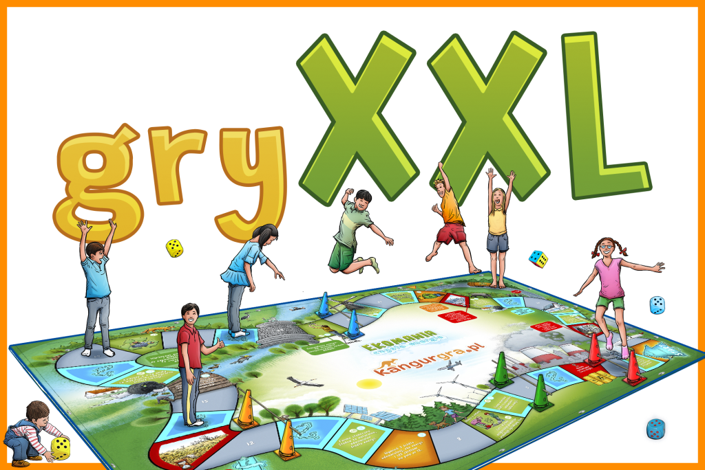 seria gier wielkoformatowych dla dzieci do skakania, nauki i zabawy - GRY XXL - od KangurGra.pl