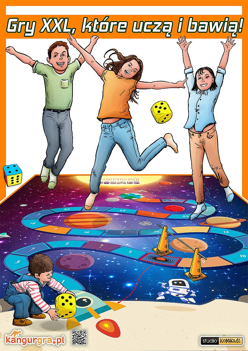 Zobacz wielkoformatową, edukacyjną grę planszową XXL dla dzieci o Układzie Słonecznym i planetach. Edukacyjna, integracyjna wielka gra planszowa dla dzieci. Duża gra wielkoformatowa do nauki, zabawy, skakania i ćwiczenia.