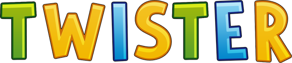 znak graficzny logo gry podłogowej dla dzieci TWISTER – logotyp od KangurGra.pl