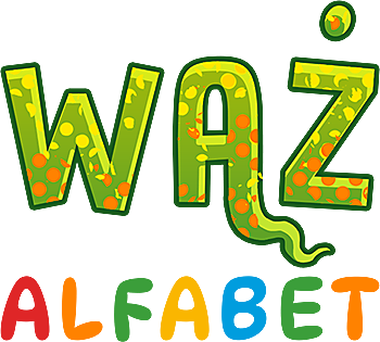 znak graficzny logo gry WĄŻ alfabet – logotyp od KangurGra.pl