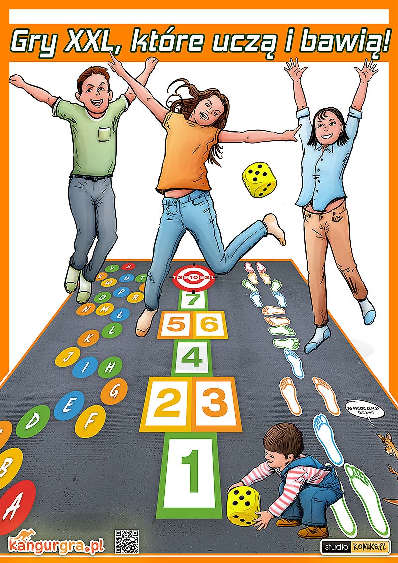 Zobacz wielkoformatową, grę planszową XXL dla dzieci - KOMBO. Edukacyjna, integracyjna wielka gra planszowa dla dzieci. KOMBO to duża gra podwórkowa, podłogowa, wielkoformatowa do nauki, zabawy, skakania i wspólnego ćwiczenia.