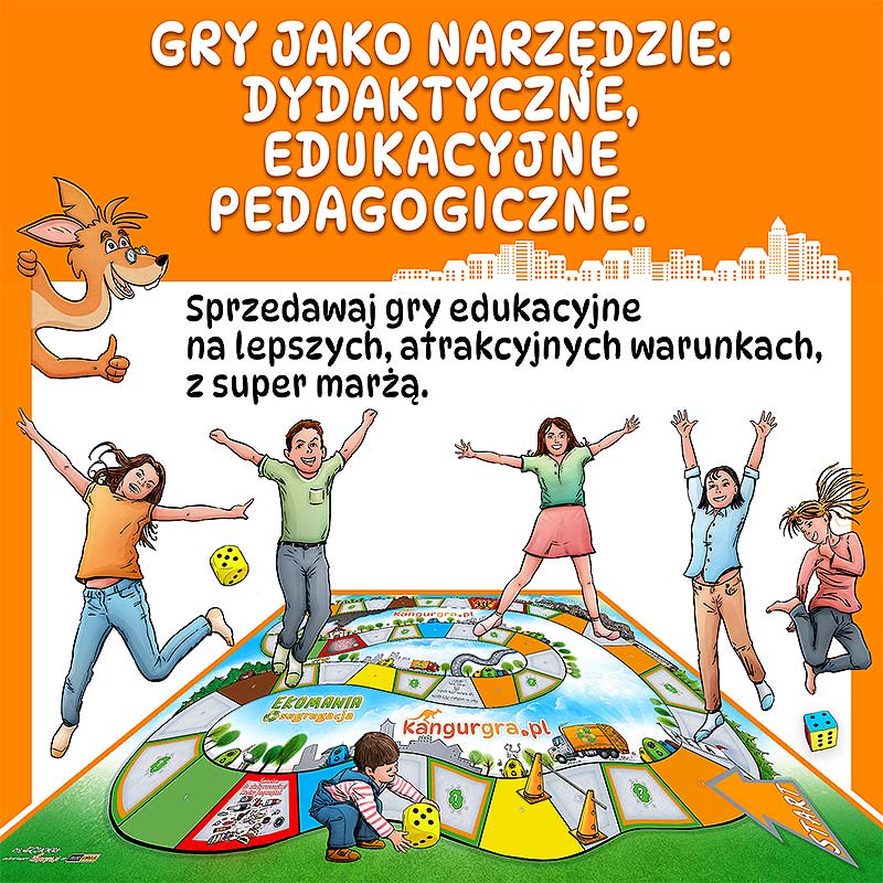 grafika komiksowa - gry planszowe i wielkoformatowe XXL jako narzędzie edukacyjne, dydaktyczne, pedagogiczne dla dzieci od KangurGra.pl